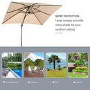 Ombrellone da Giardino Decentrato 2,68x2,68m in Alluminio e Poliestere Khaki