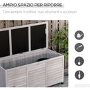 Panca Contenitore da Giardino 127x56x60 cm in Legno di Abete Grigio