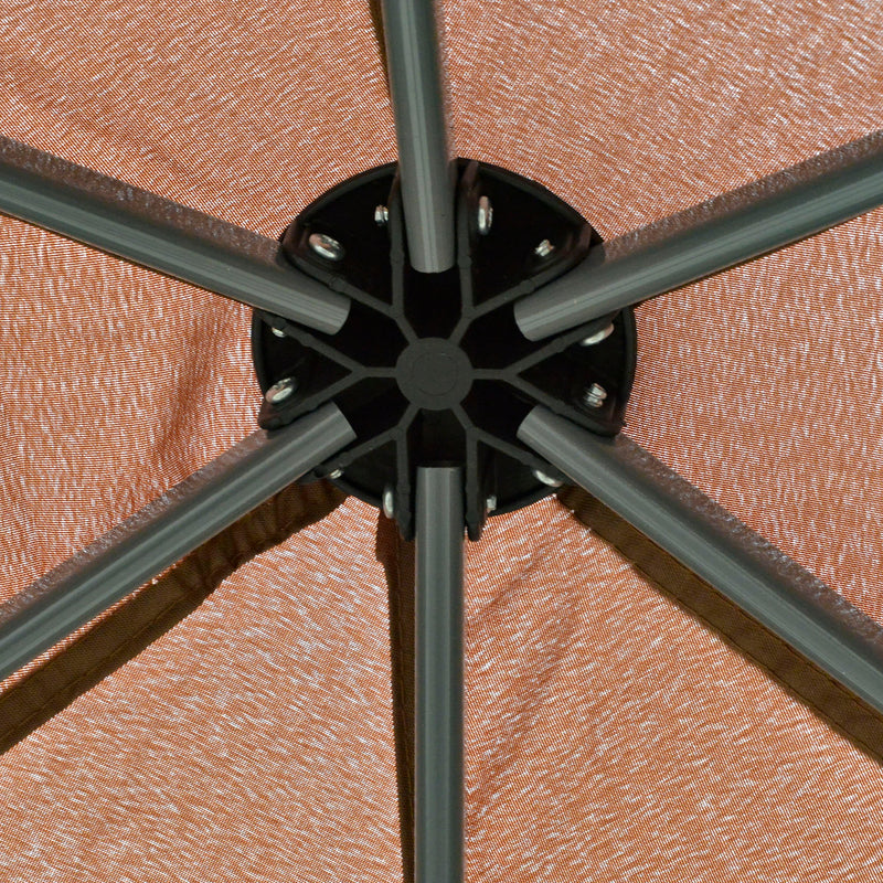 Gazebo da Giardino Pieghevole 3,6x3,6m in Acciaio e Poliestere Marrone