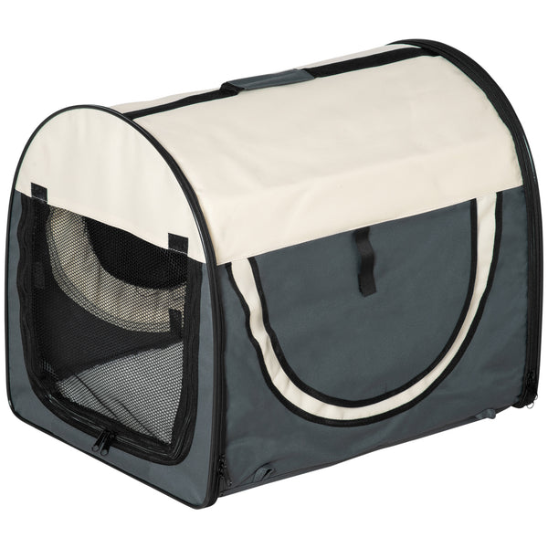 Trasportino per Cani e Gatti Pieghevole 61x46x51 cm in Oxford e PVC Grigio online