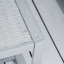 Set Salotto da Giardino Divano 2 Poltrone e Tavolino in Metallo e Rattan Grigio