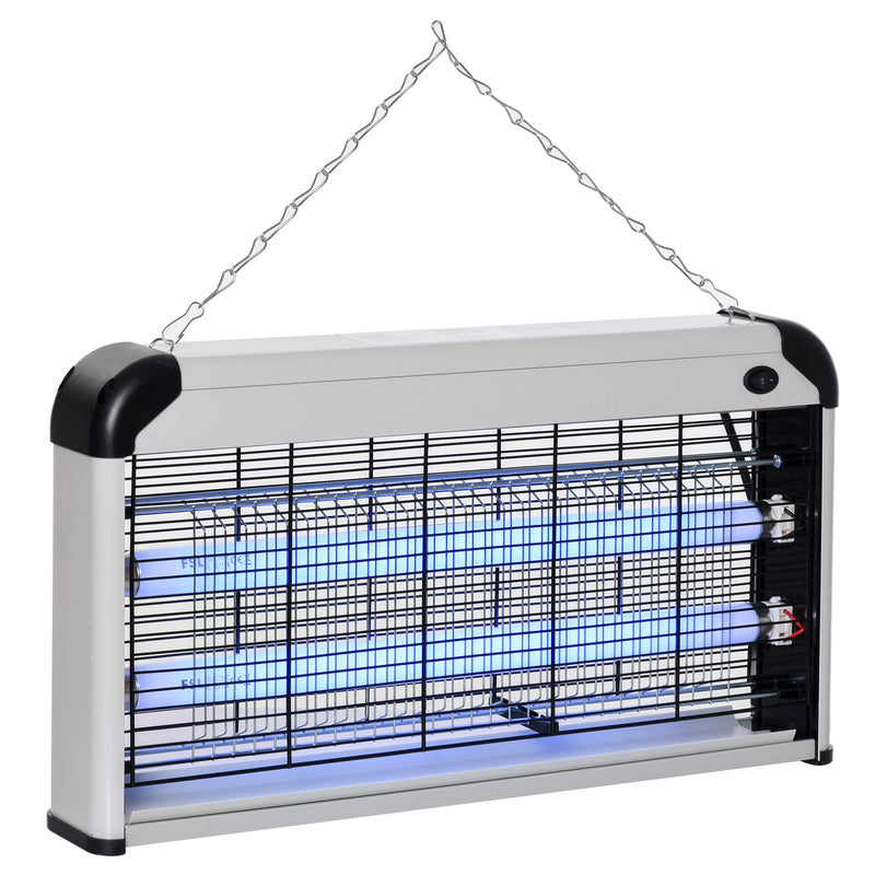 Zanzariera Elettrica 2 Lampade LED 15W Grigio