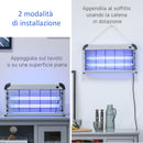 Zanzariera Elettrica 2 Lampade LED 15W Grigio