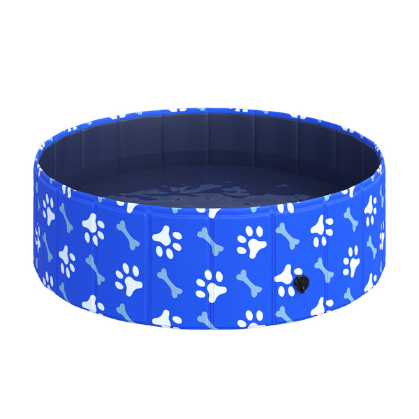 acquista Piscina Rigida per Cani Taglia Piccola 35 Kg Ø100x30 cm in PVC e Truciolare Blu