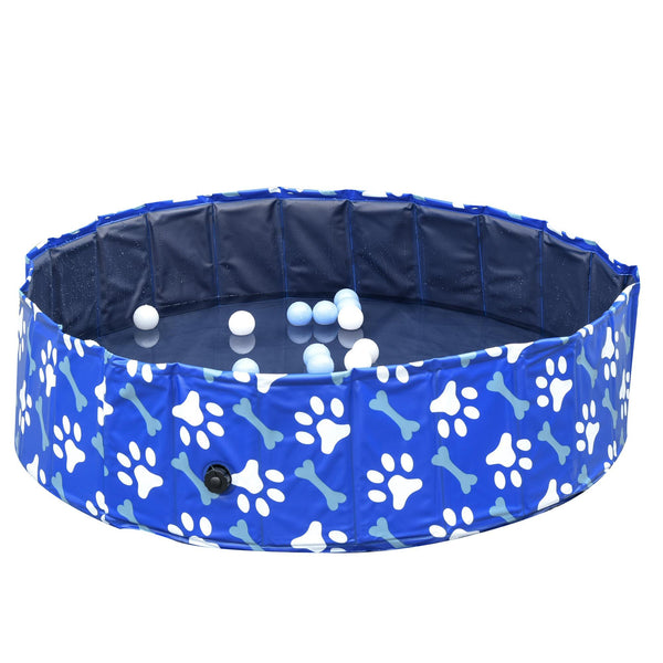 Piscina Rigida per Cani Taglia Media 65 Kg Ø120x30 cm in PVC e Truciolare Blu online