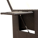 Divano da Giardino con Panca Poggiapiedi 130x72x96 cm in Rattan Marrone