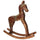 Cavallo a Dondolo Decorativo in Legno rivestito in Metallo oro cm 40x11xh46
