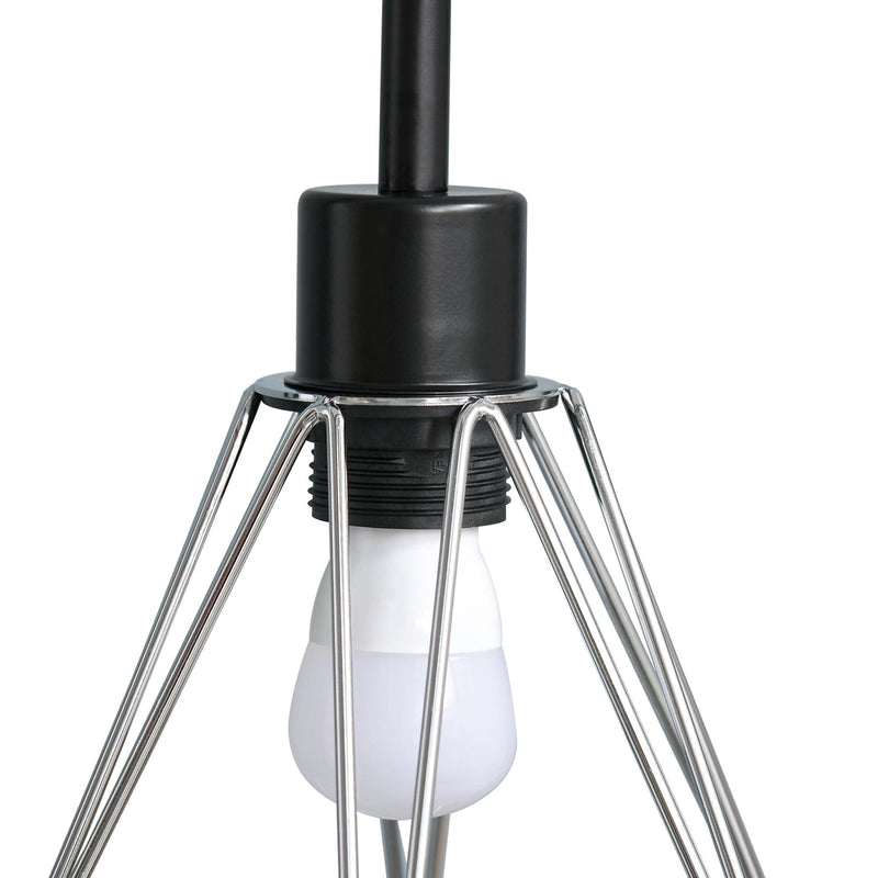 Lampada da Terra con Paralume E27 Ø25x152 cm in Metallo e Marmo Nera