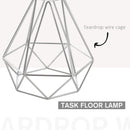 Lampada da Terra con Paralume E27 Ø25x152 cm in Metallo e Marmo Nera