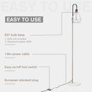 Lampada da Terra con Paralume E27 Ø25x152 cm in Metallo e Marmo Nera