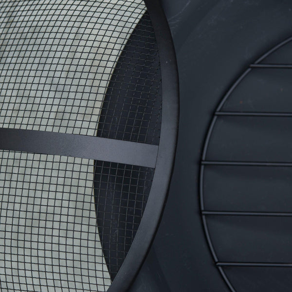 Berbecue a Legna Pieghevole Ø56x39,5 cm in Metallo Nero prezzo