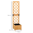 Fioriera da Giardino con Griglia 40x40x160 cm in Legno