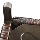 Tavolino da Giardino 55,5x55,5x46 cm in Rattan e Acciaio Marrone