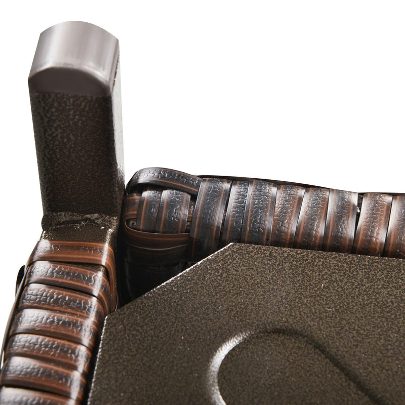 Tavolino da Giardino 55,5x55,5x46 cm in Rattan e Acciaio Marrone