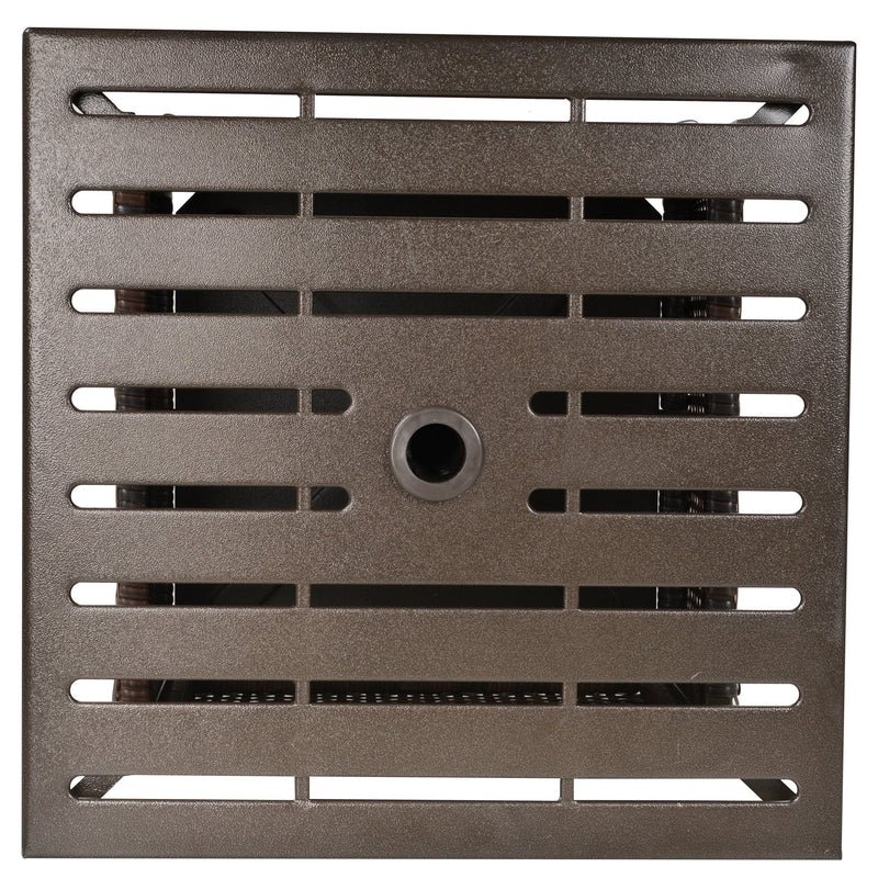 Tavolino da Giardino 55,5x55,5x46 cm in Rattan e Acciaio Marrone