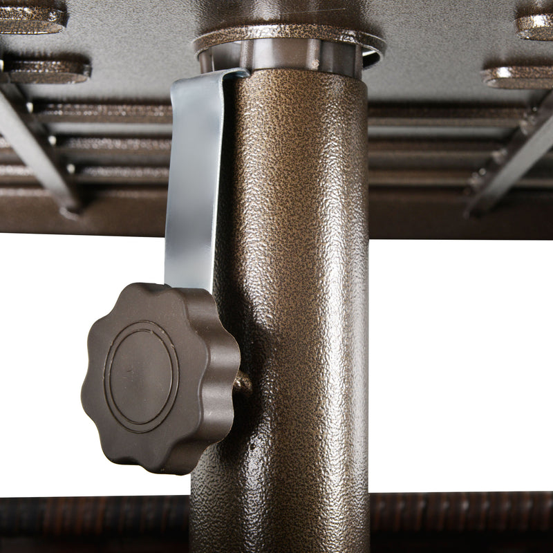 Tavolino da Giardino 55,5x55,5x46 cm in Rattan e Acciaio Marrone