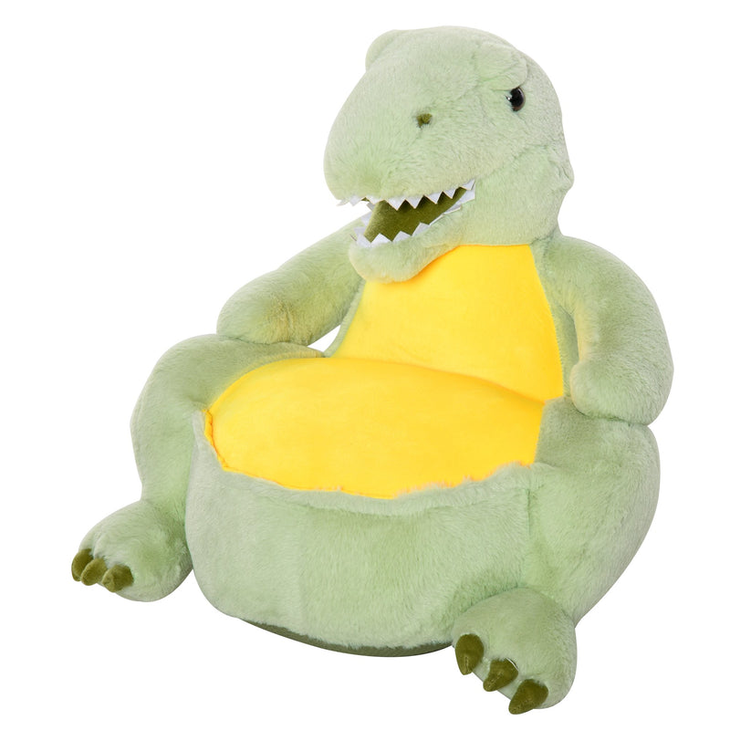 Poltroncina per Bambini 60x55x59 cm in Peluche Dinosauro Verde