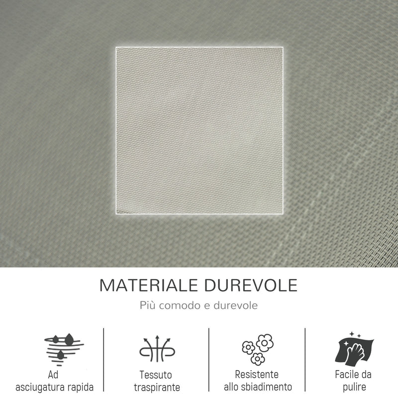 Sdraio Dondolo da Giardino 62x88x165 cm in Metallo e Tessuto Grigio