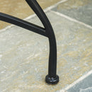 Tavolino da Giardino Ø60x71 cm in Metallo con Mosaico Nero