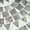 Tavolino da Giardino Ø60x71 cm in Metallo con Mosaico Nero