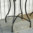 Tavolino da Giardino Ø60x71 cm in Metallo con Mosaico Nero