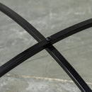 Tavolino da Giardino Ø60x71 cm in Metallo con Mosaico Nero