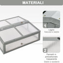 Mini Serra da Giardino 90x92x28 cm in Legno e Policarbonato Trasparente