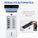 Raffrescatore Ventilatore con Ghiaccio 75W 9 Funzioni Bianco