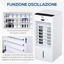 Raffrescatore Ventilatore con Ghiaccio 75W 9 Funzioni Bianco
