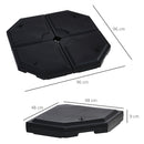 Base per Ombrellone da Giardino 96x96x9 cm in HDPE Nero