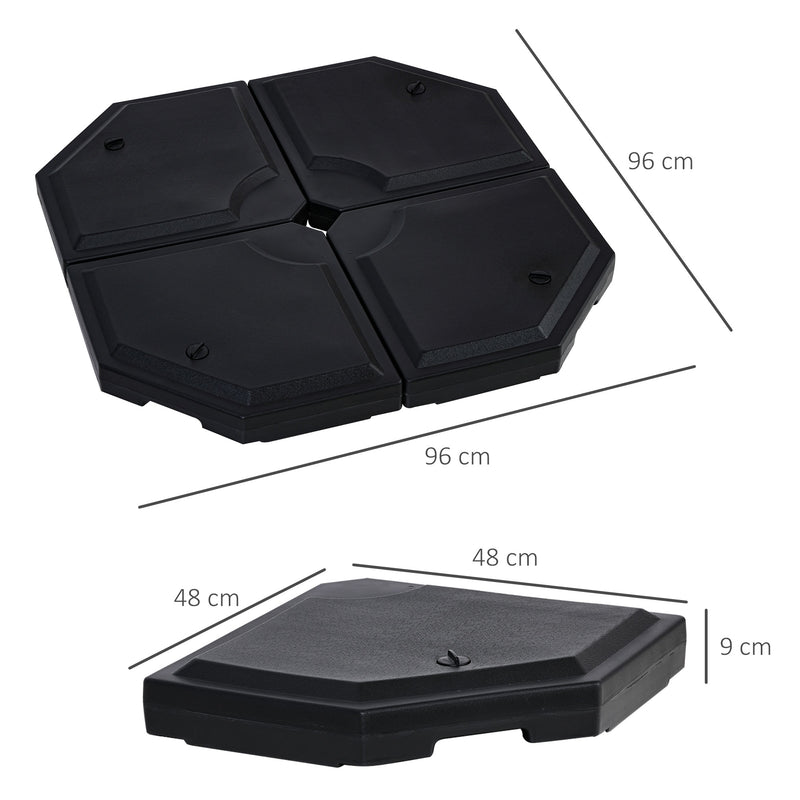 Base per Ombrellone da Giardino 96x96x9 cm in HDPE Nero
