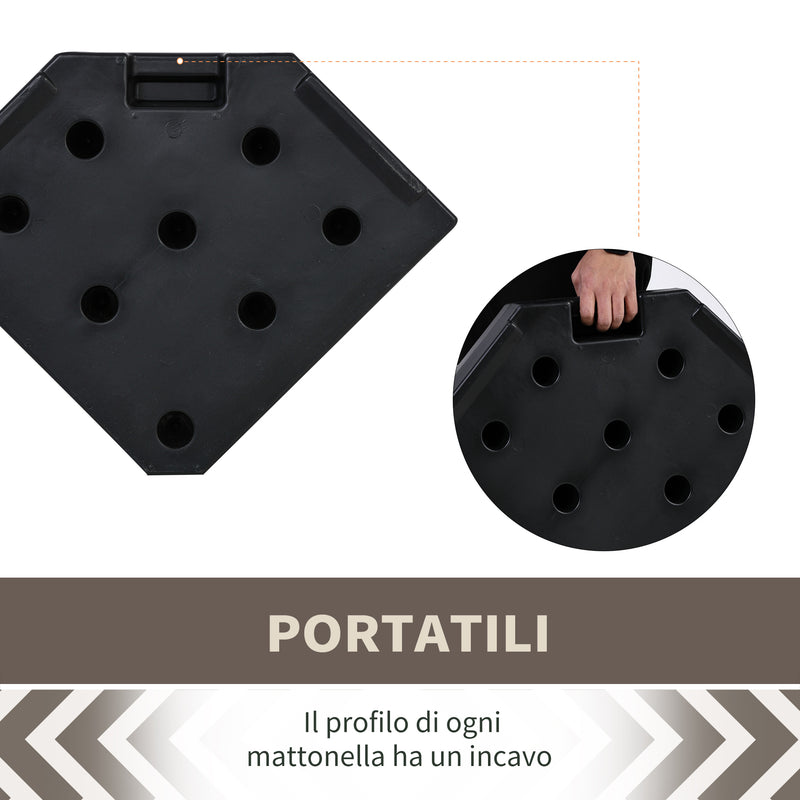 Base per Ombrellone da Giardino 96x96x9 cm in HDPE Nero