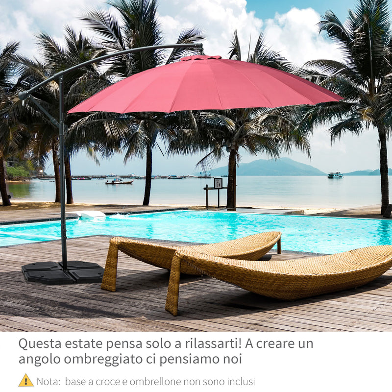 Base per Ombrellone da Giardino 96x96x9 cm in HDPE Nero