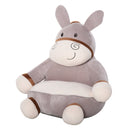 Poltroncina per Bambini 60x55x60 cm in Peluche Asino Grigio