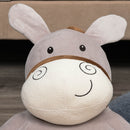 Poltroncina per Bambini 60x55x60 cm in Peluche Asino Grigio