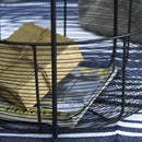 Set 2 Tavolini da Giardino in Metallo con Ceste Nero e Bronzo