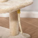 Albero Tiragraffi per Gatti 48x40x100 cm con Cuccia in Peluche Beige