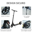 Monopattino per Ragazzi Pieghevole Regolabile Ruote Luminose in Alluminio Nero