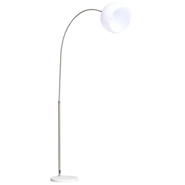 Lampada da Terra ad Arco con Paralume E27 94x30x130-180 cm in Metallo e Metallo Bianco prezzo