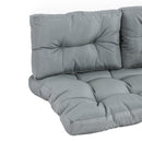 Set 3 Cuscini Seduta e 2 Schienali per Pallet in Poliestere Imbottito Grigio scuro
