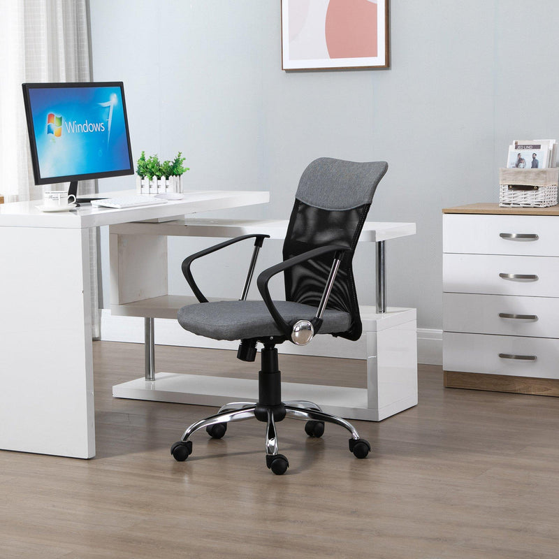 Sedia Poltrona Direzionale da Ufficio in Tessuto Grigio