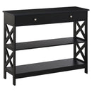 Consolle Ingresso 2 Cassetti 100x30,5x80 cm in MDF Nero