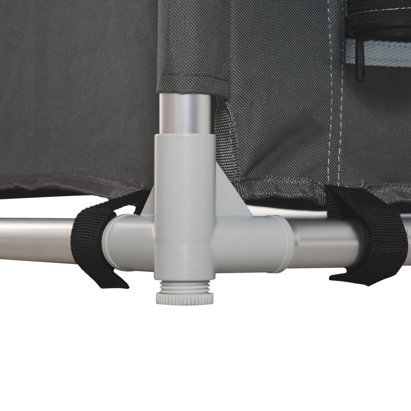 Mobile da Campeggio 3 Mensole 96x49,5x104 cm in Alluminio e Tessuto Oxford Grigio