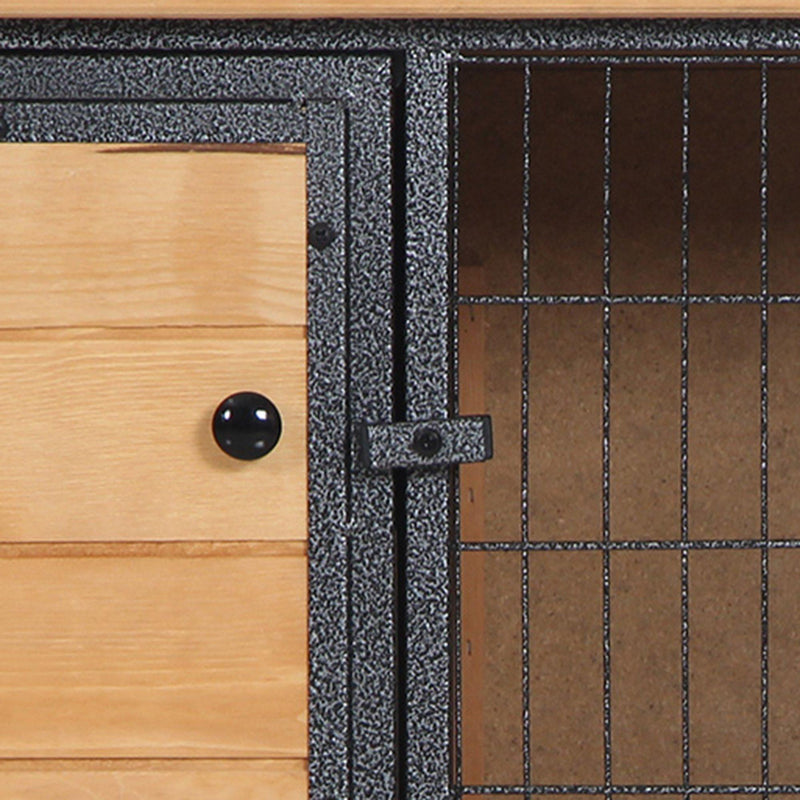 Conigliera Gabbia per Conigli 91,5x45x70 cm in Legno e Metallo Nero