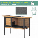 Conigliera Gabbia per Conigli 91,5x45x70 cm in Legno e Metallo Nero