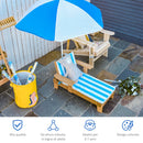 Lettino Prendisole per Bambini 90x59x53 cm con Ombrellone Azzurro e Bianco