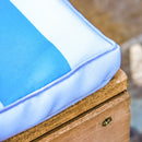 Lettino Prendisole per Bambini 90x59x53 cm con Ombrellone Azzurro e Bianco