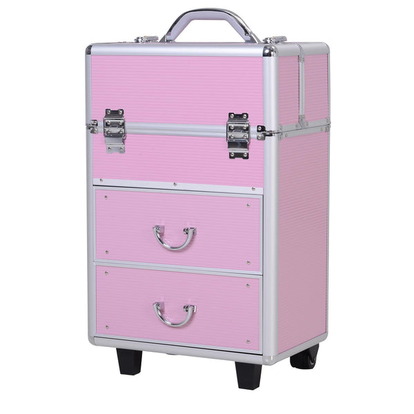 Trolley per Estetista Make Up Trucchi 36x23x58-103 cm in Alluminio Rosa prezzo