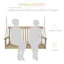 Dondolo 2 Posti Sospeso 119x65x61 cm in Legno