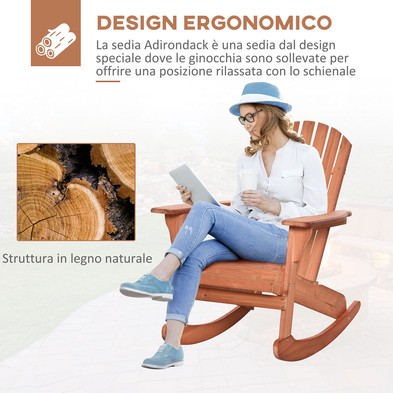 Sedia a Dondolo con Braccioli 77x94x97 cm in Legno